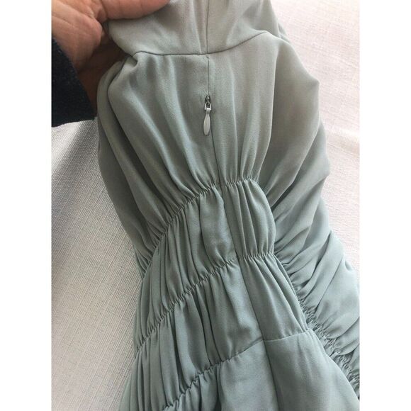 Lani The Label Women’s Size S Tunic Pale Green Puff Sleeve Peasant Boho - Picture 8 of 9